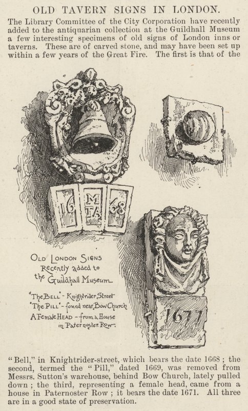 Old Tavern Signs in London by English School