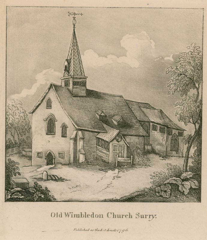 Old Wimbledon Church in Surrey by English School