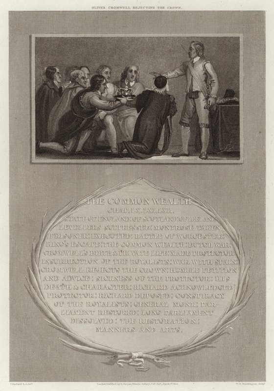 Oliver Cromwell rejecting the crown by English School