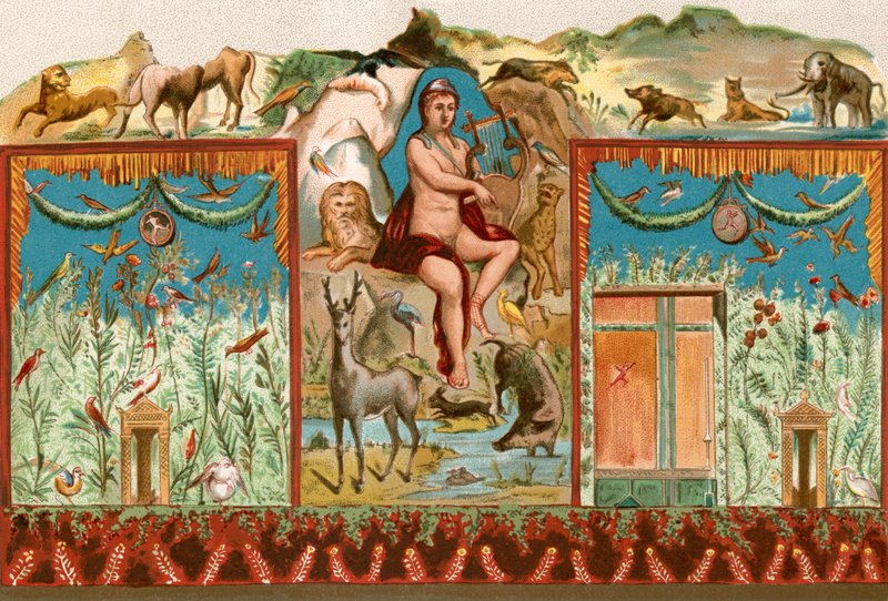 Orpheus Charming the Animals by English School