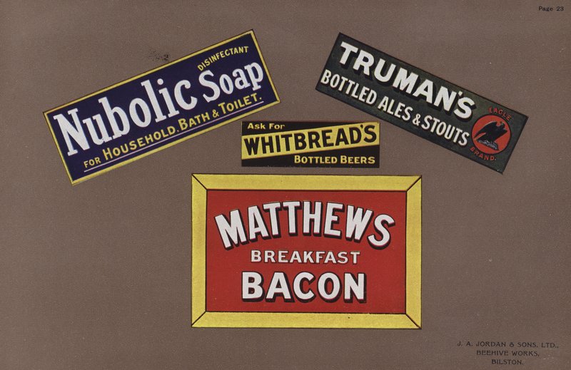 Page from Jordans Enamelled Signs by English School
