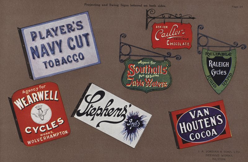 Page from Jordans Enamelled Signs by English School