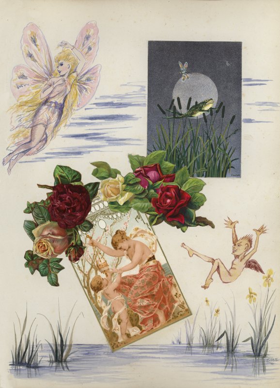 Page from late Victorian scrapbook by English School