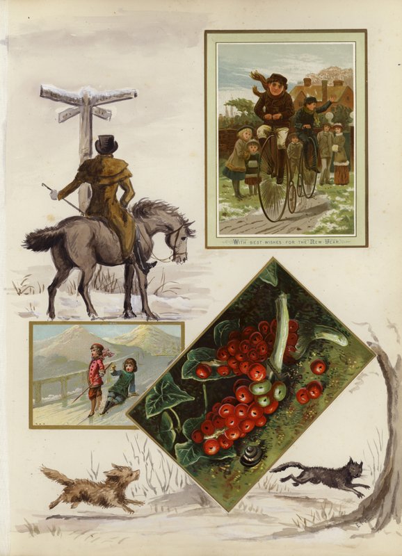 Page from late Victorian scrapbook by English School