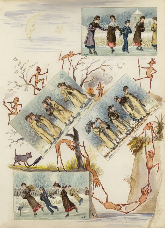 Page from late Victorian scrapbook by English School