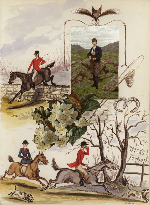 Page from late Victorian scrapbook by English School