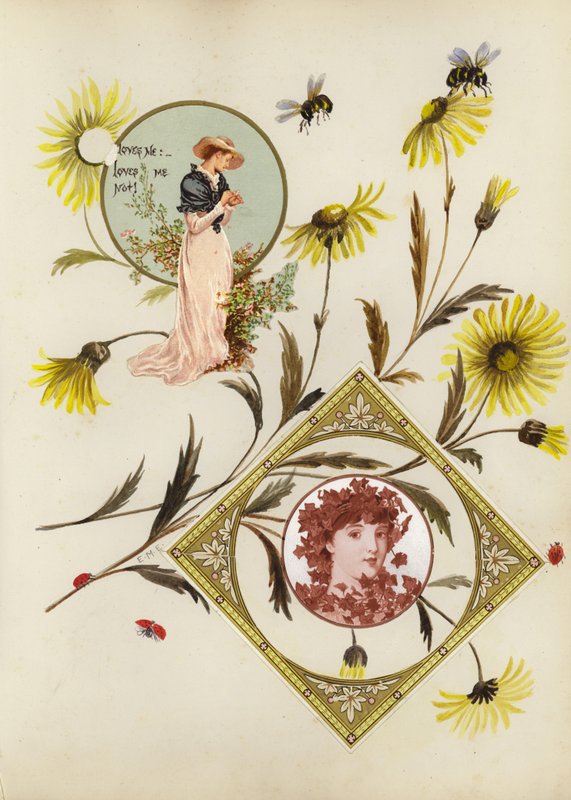 Page from late Victorian scrapbook by English School