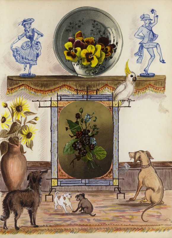 Page from late Victorian scrapbook by English School
