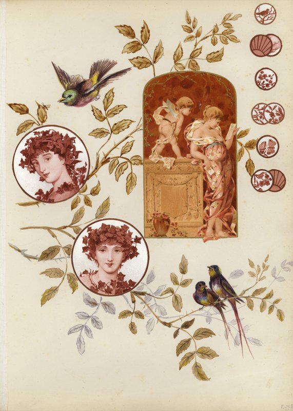 Page from late Victorian scrapbook by English School