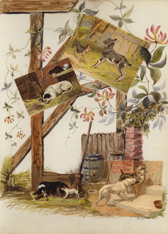 Page from late Victorian scrapbook by English School