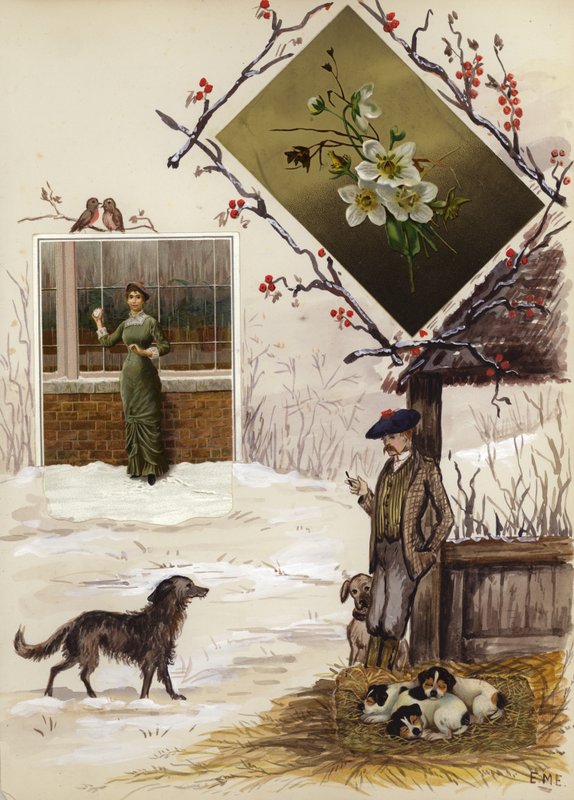 Page from late Victorian scrapbook by English School