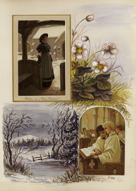 Page from late Victorian scrapbook by English School