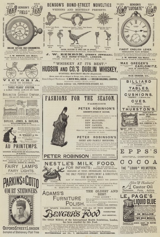 Page of Advertisements by English School