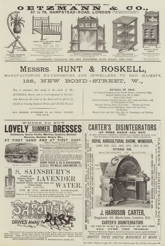 Page of Advertisements by English School