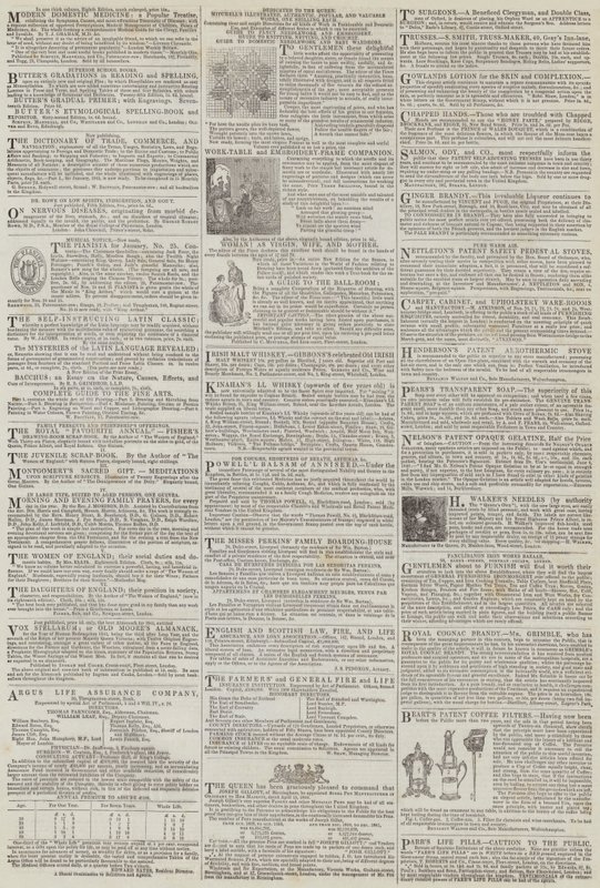 Page of Advertisements by English School