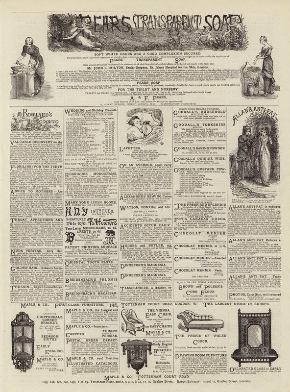 Page of Advertisements by English School