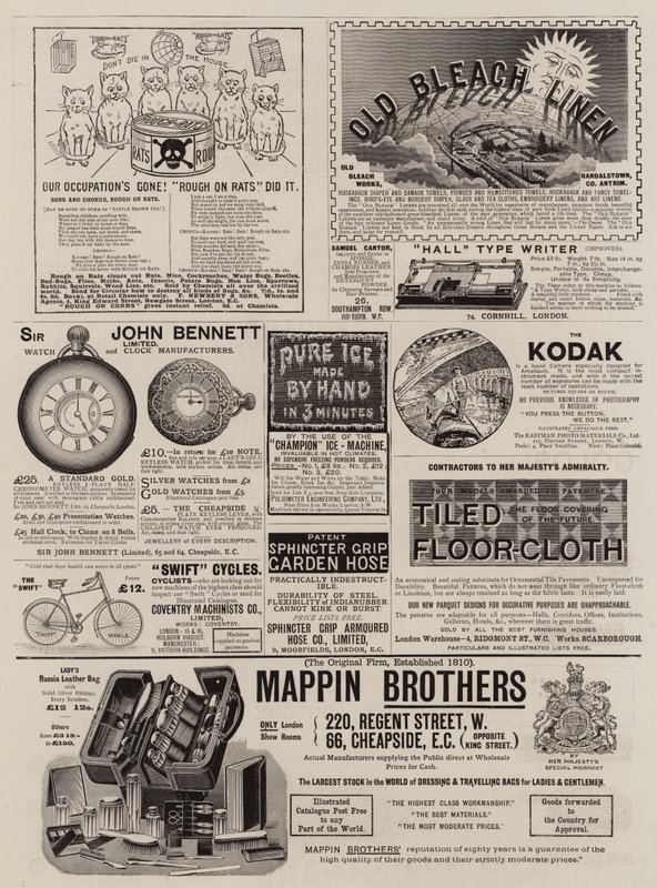 Page of Advertisements by English School