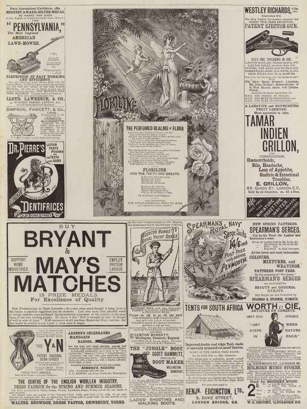 Page of Advertisements by English School