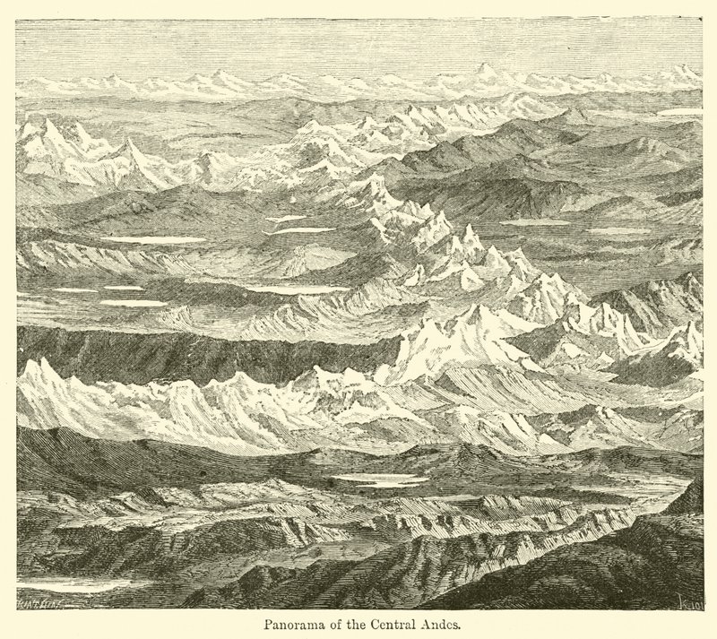 Panorama of the Central Andes by English School