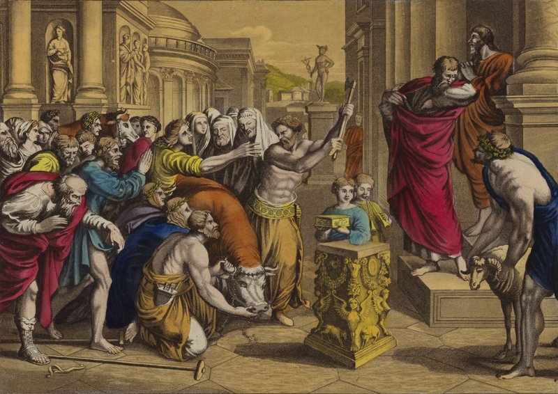 Paul and Barnabas at Lystra by English School