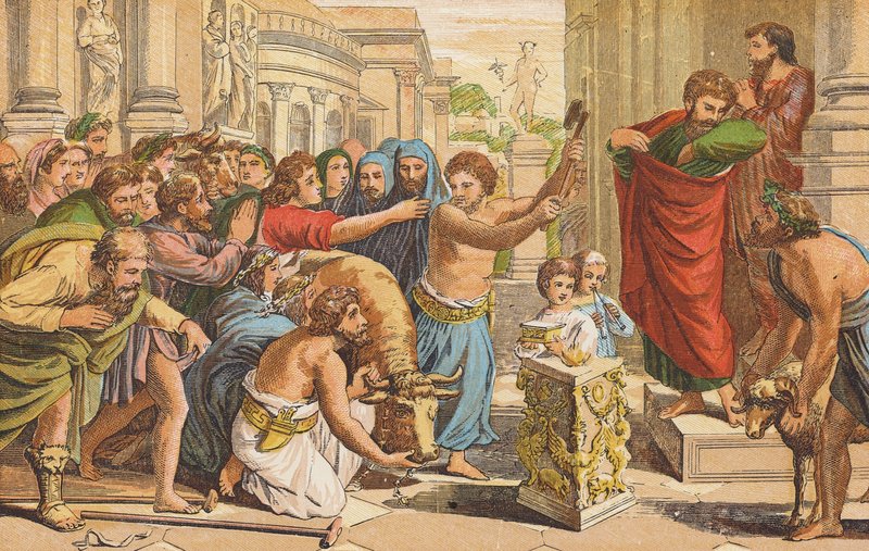 Paul and Barnabas at Lystra by English School