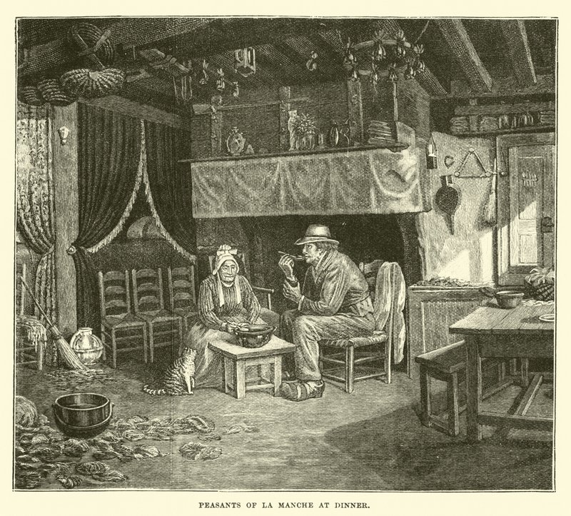 Peasants of La Manche at Dinner by English School