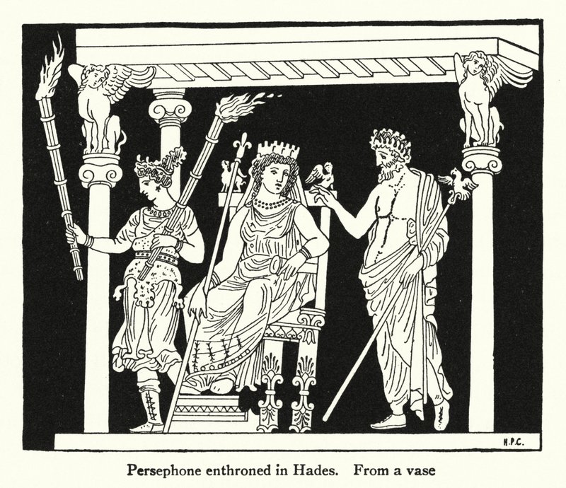 Persephone enthroned in Hades by English School