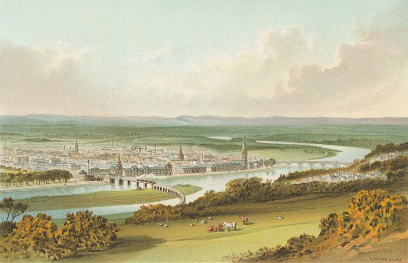 Perth from Kinnoul Hill by English School