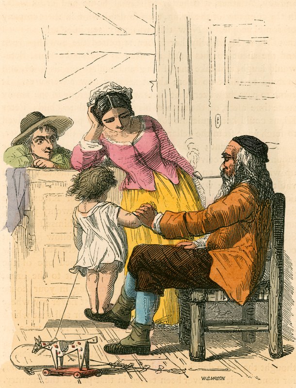 Peter Playing with His Grandchild by English School