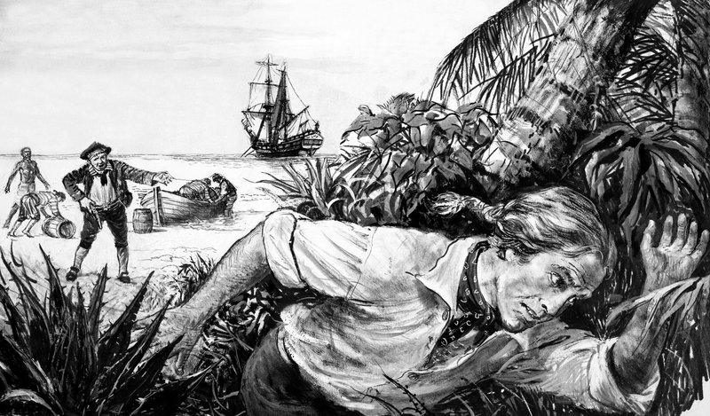 Philip Ashton escaping from pirates by English School