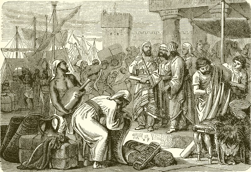 Phoenician Merchants and Traders by English School
