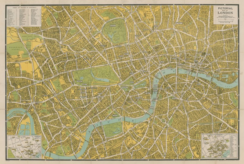 Pictorial Map of London by English School