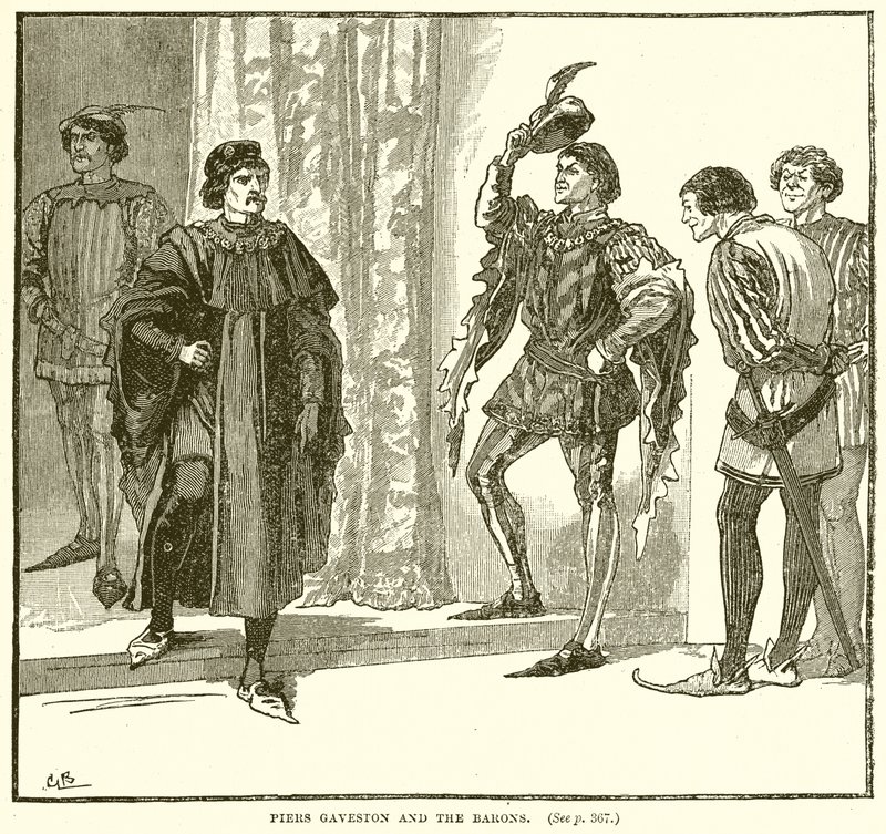 Piers Gaveston and the Barons by English School