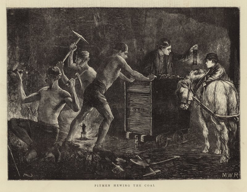 Pitmen Hewing the Coal by English School