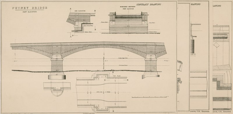 Plan of Putney Bridge by English School