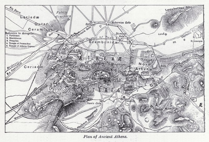 Plan of ancient Athens by English School