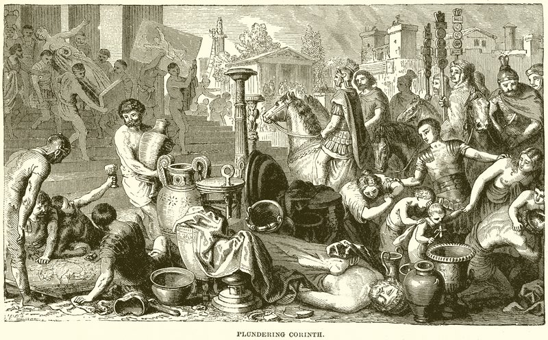 Plundering Corinth by English School