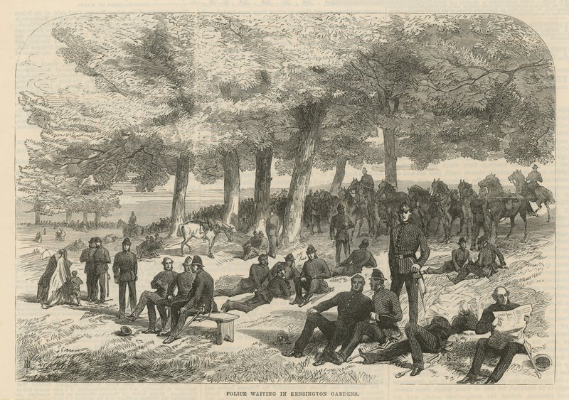 Police Waiting in Kensington Gardens by English School