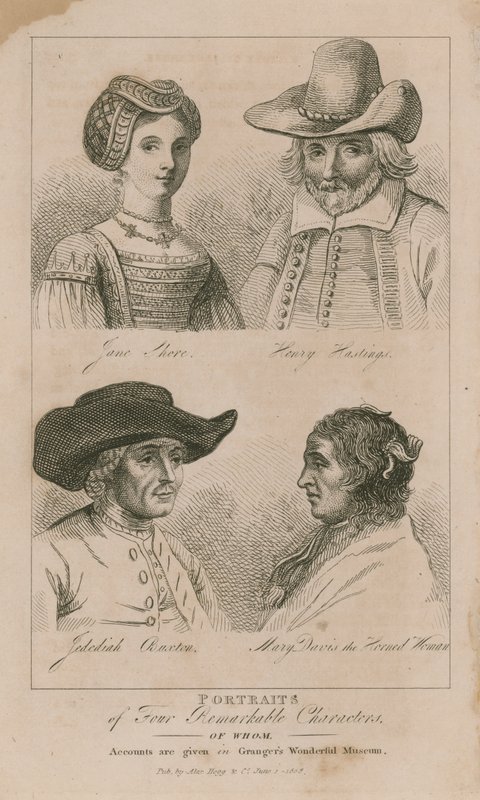 Portraits of four remarkable characters by English School