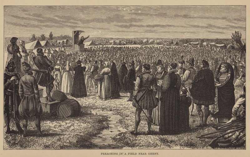 Preaching in a Field near Ghent by English School