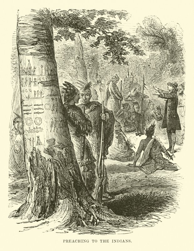 Preaching to the Indians by English School