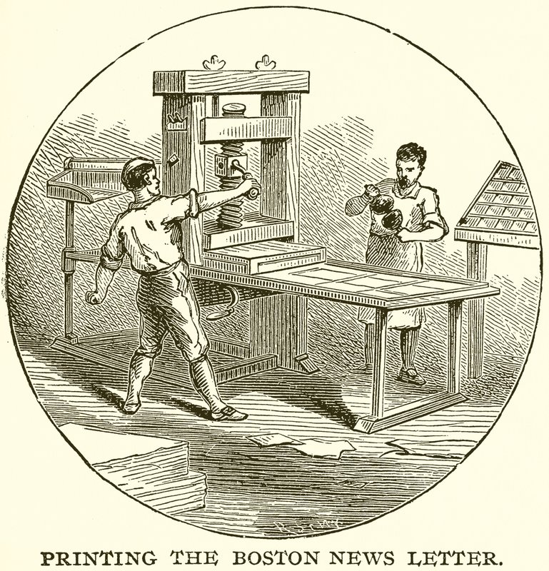 Printing the Boston News Letter by English School