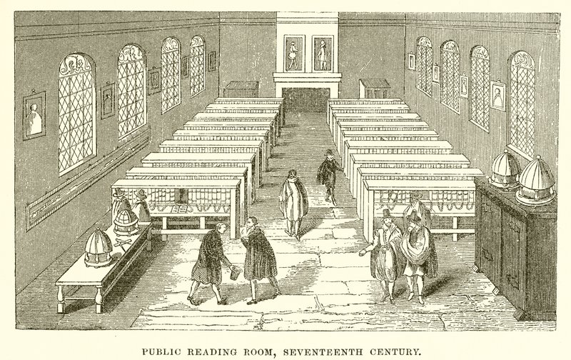 Public Reading Room, Seventeenth Century by English School