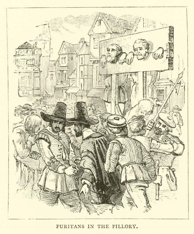 Puritans in the pillory by English School