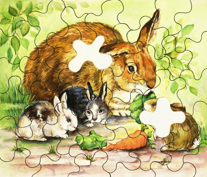 Rabbit Family Jigsaw by English School