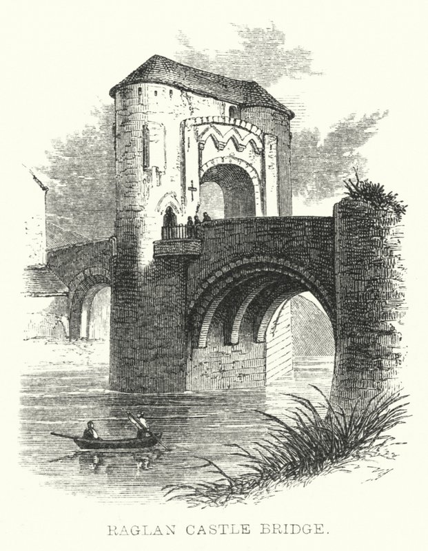 Raglan Castle Bridge by English School