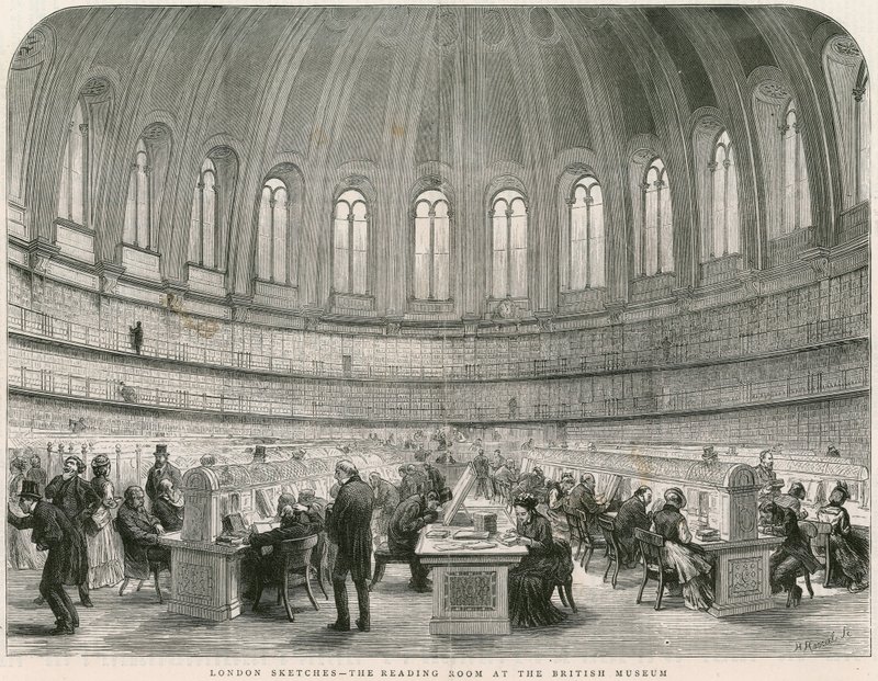 Reading Room in British Museum by English School
