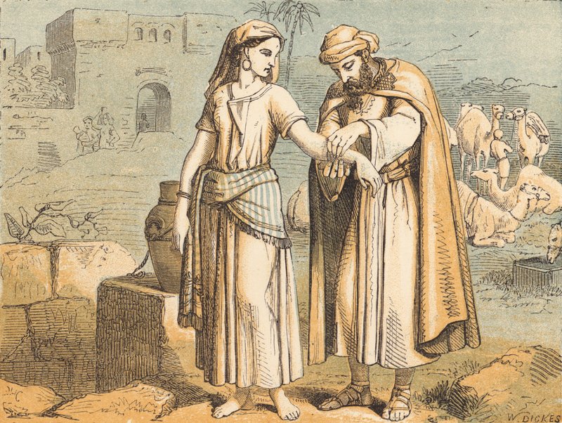 Rebekah at the Well by English School