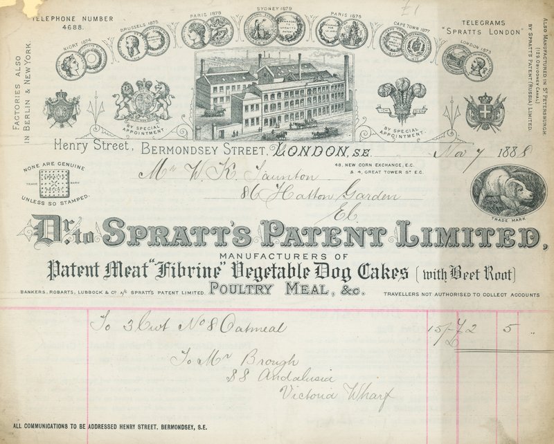 Receipt for Dr Spratt
