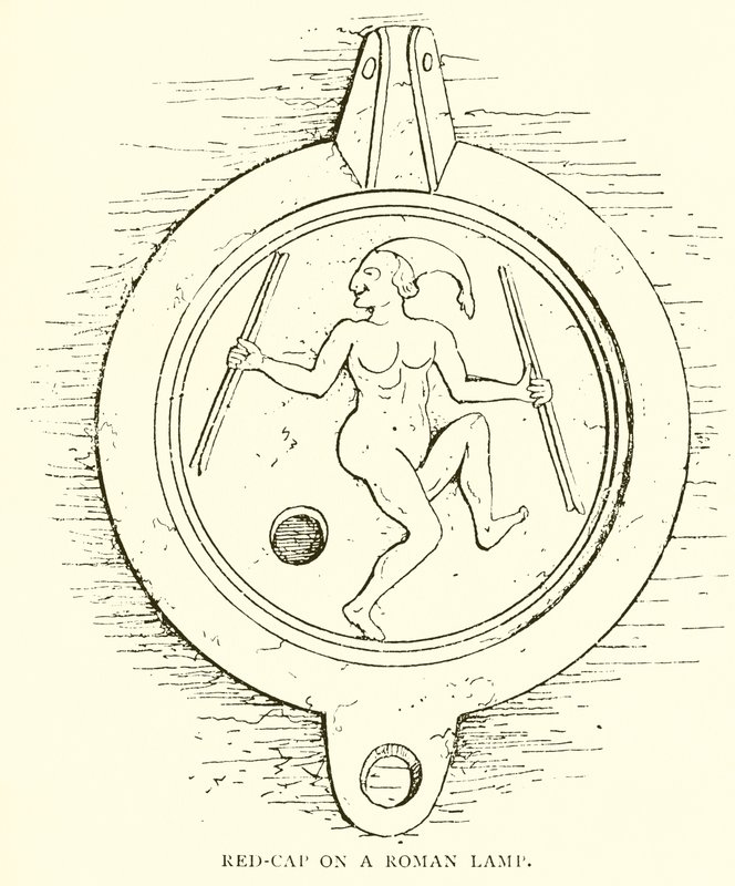 Red-Cap on a Roman Lamp by English School